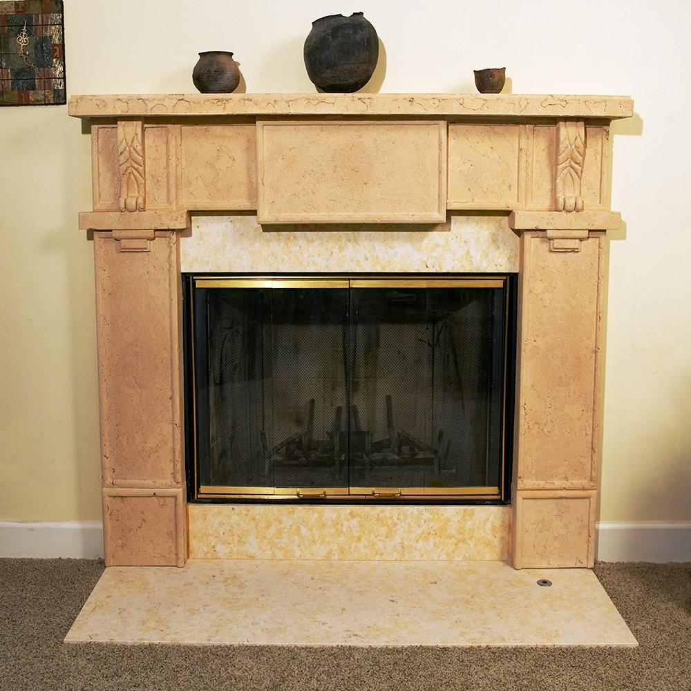Santa Fe II Plaster Fireplace Mantel - Image