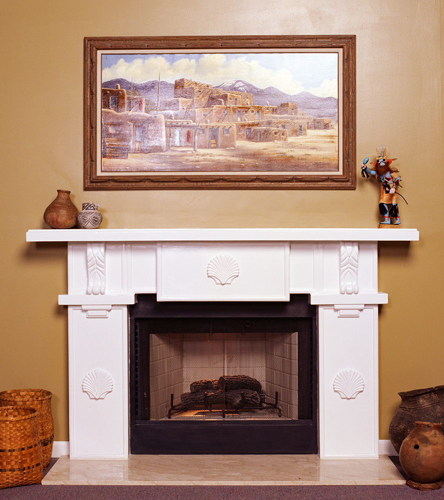 Santa Fe Plaster Fireplace Mantel - Image